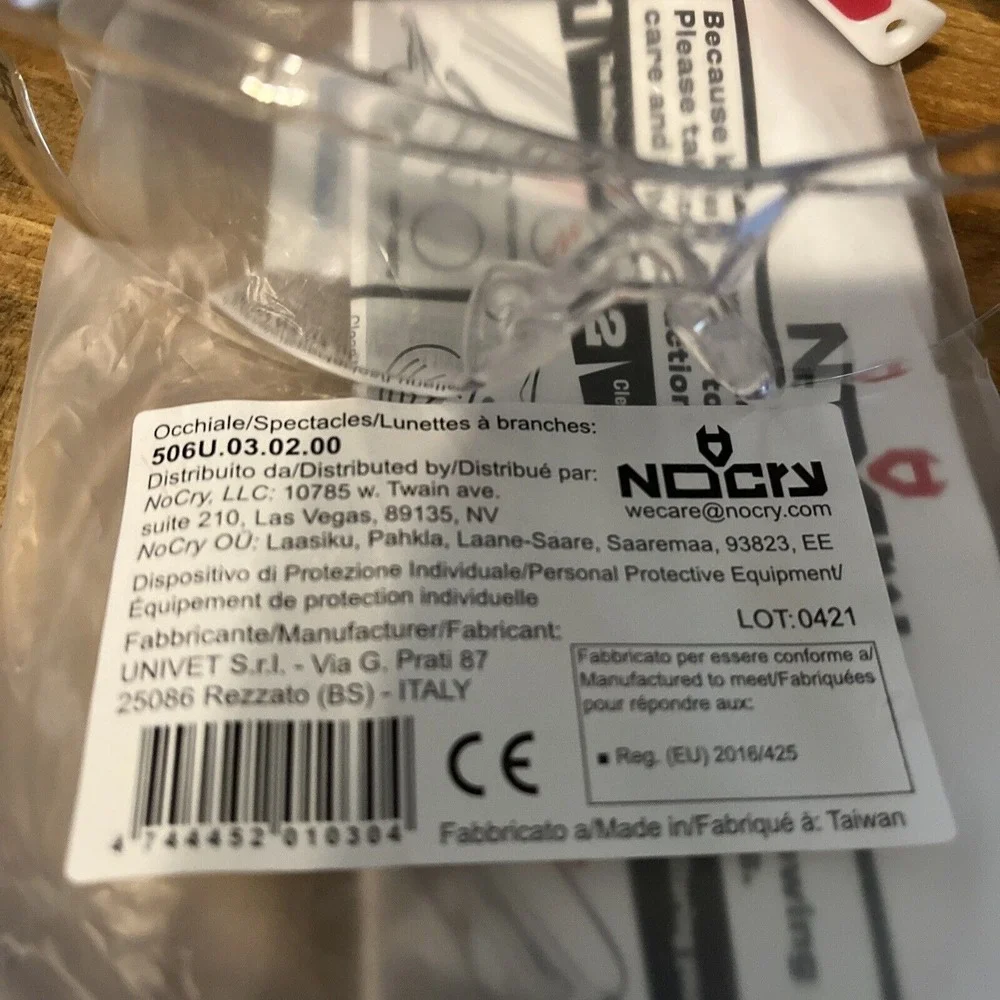 NoCry safety glasses