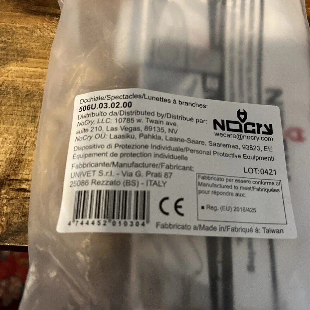 NoCry safety glasses