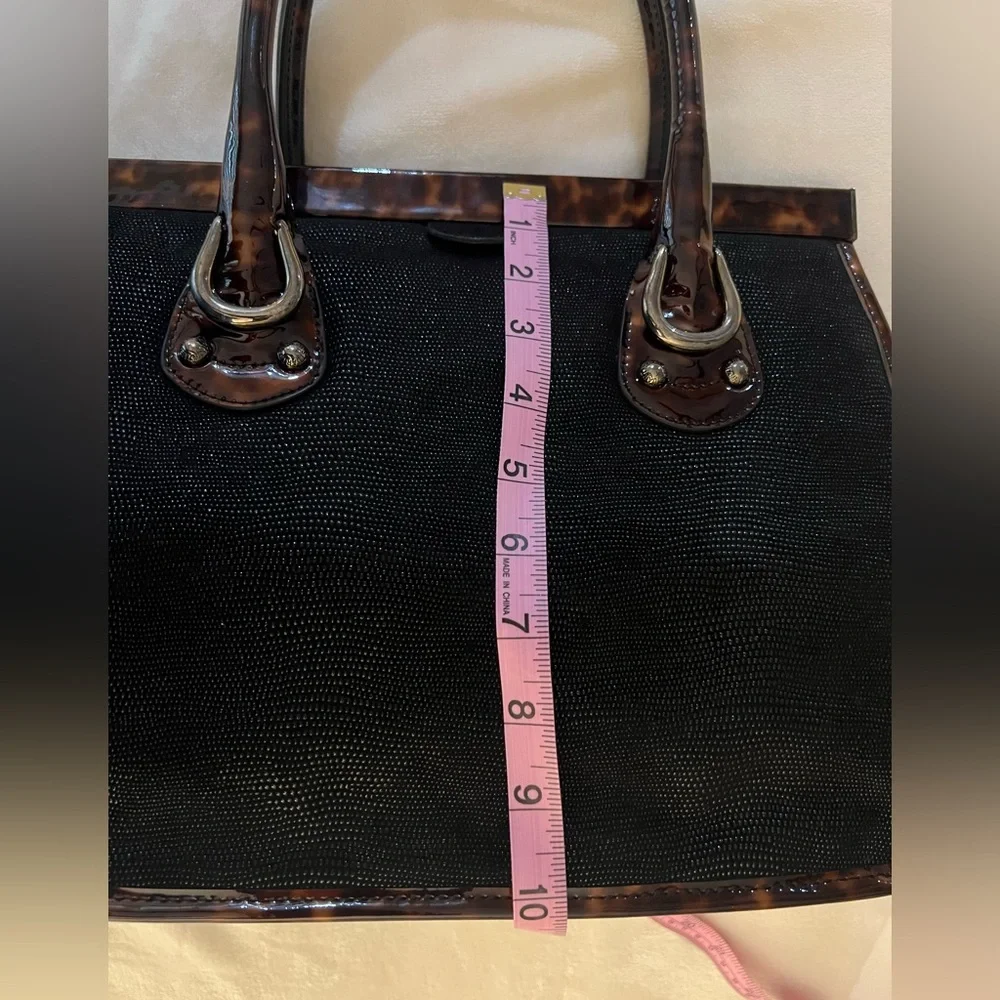 🩷Vintage Raffia Black Stuart weitzman top handle tote bag 💚