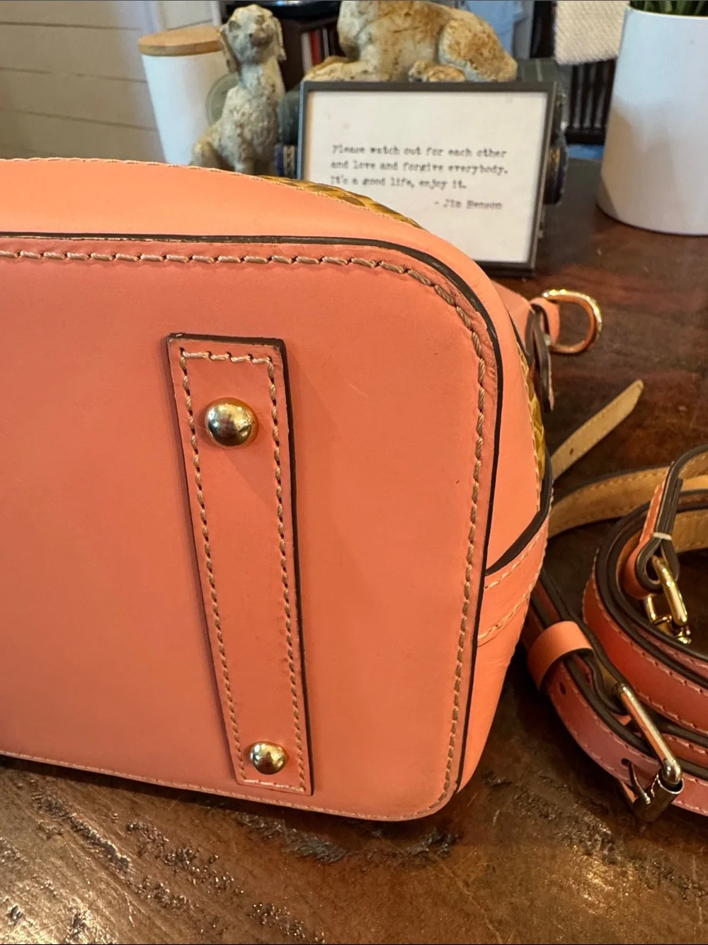 Dooney & Bourke structured leather use