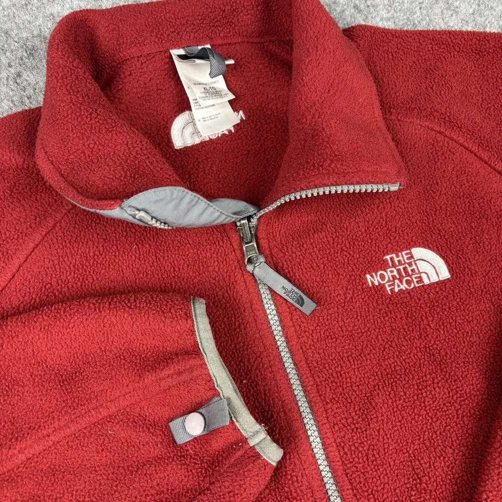 The North Face Jacket Mens Xl Polartec‎ Fleece Red Full Zip Outdoor Coat Casual