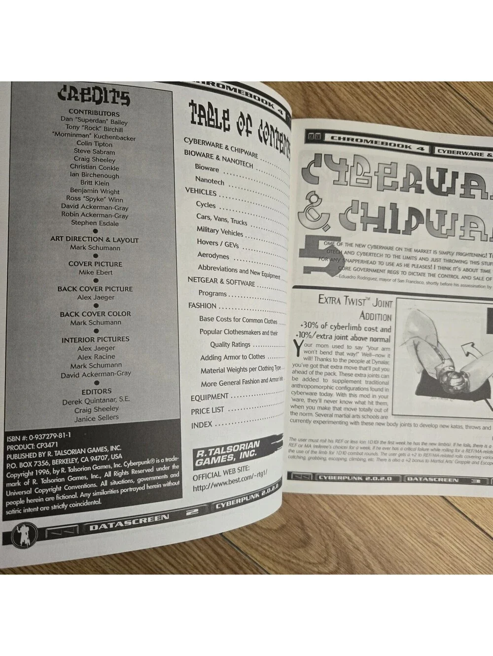 Cyberpunk 2020 Chromebook 4 Style Guide CP3471 R. Talsorian Games RPG Sourcebook