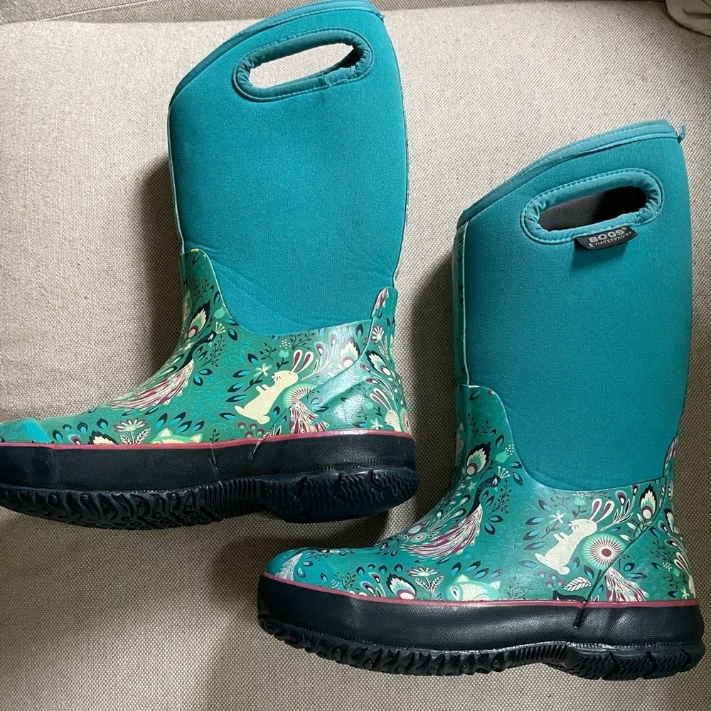 Bogs Kids Teal Pull-On Waterproof Boots