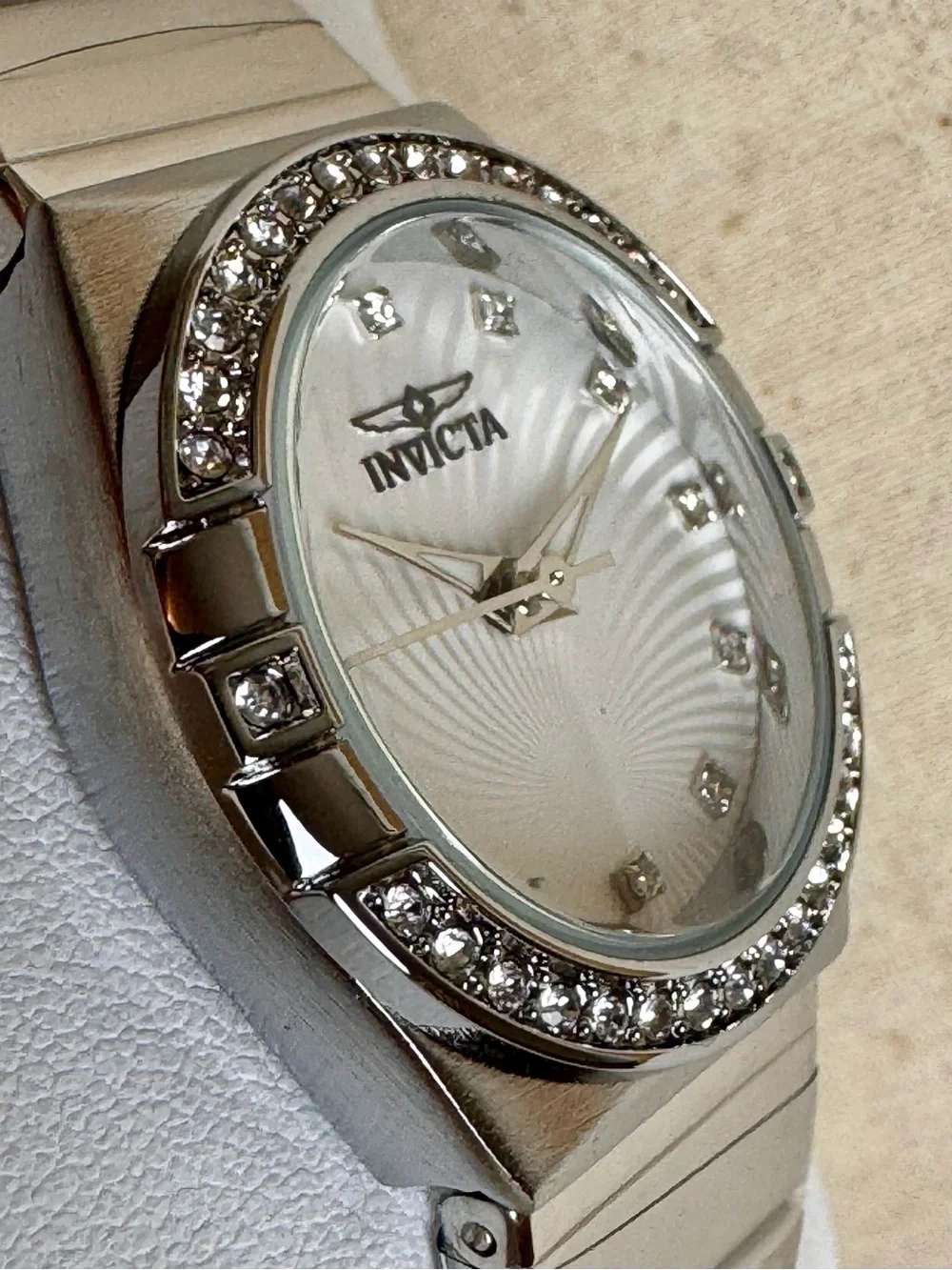 Invicta Angel Silver-Tone Case 28 mm Quartz Watch 70262 NWT