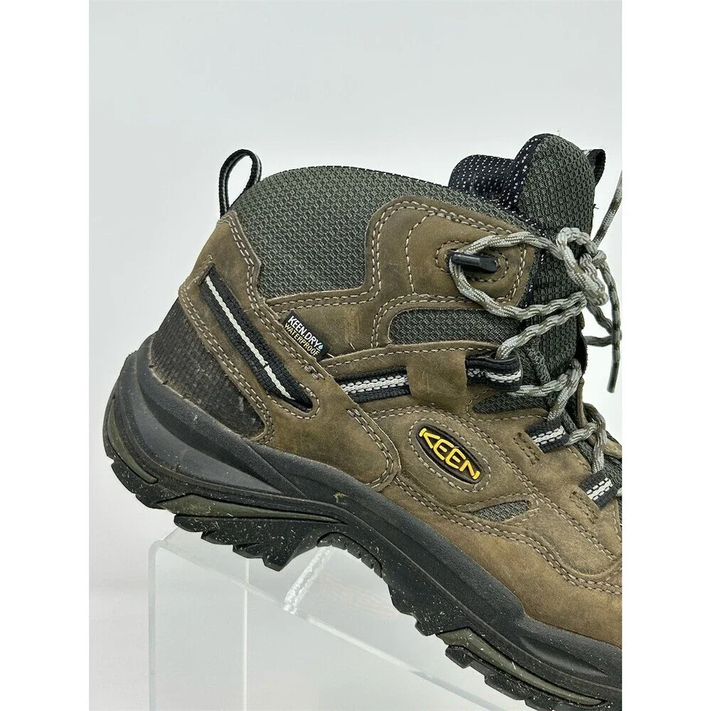 KEEN Utility Braddock Mid Waterproof Steel Toe Work Boots Brown/Green Size 12D