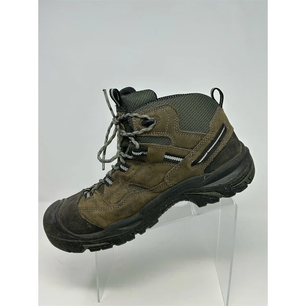 KEEN Utility Braddock Mid Waterproof Steel Toe Work Boots Brown/Green Size 12D