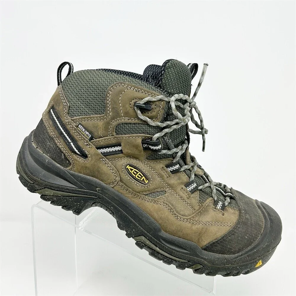 KEEN Utility Braddock Mid Waterproof Steel Toe Work Boots Brown/Green Size 12D