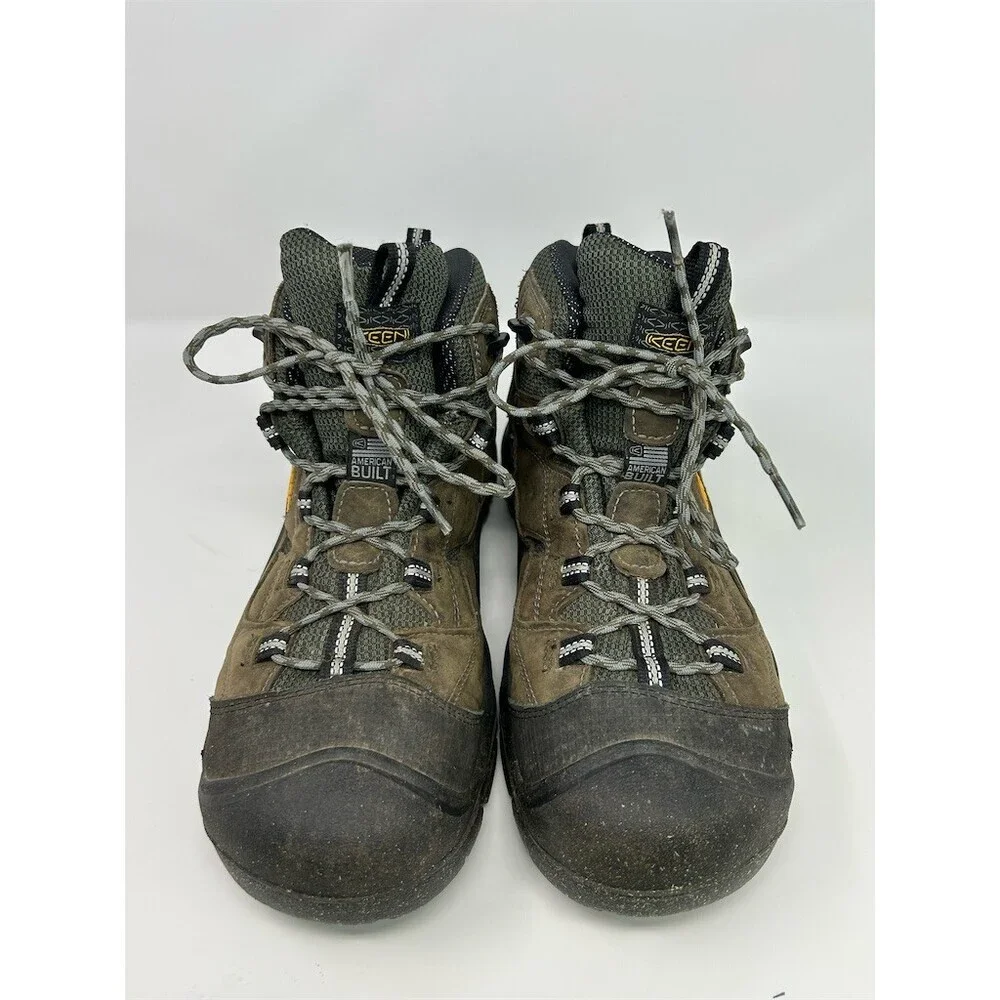 KEEN Utility Braddock Mid Waterproof Steel Toe Work Boots Brown/Green Size 12D
