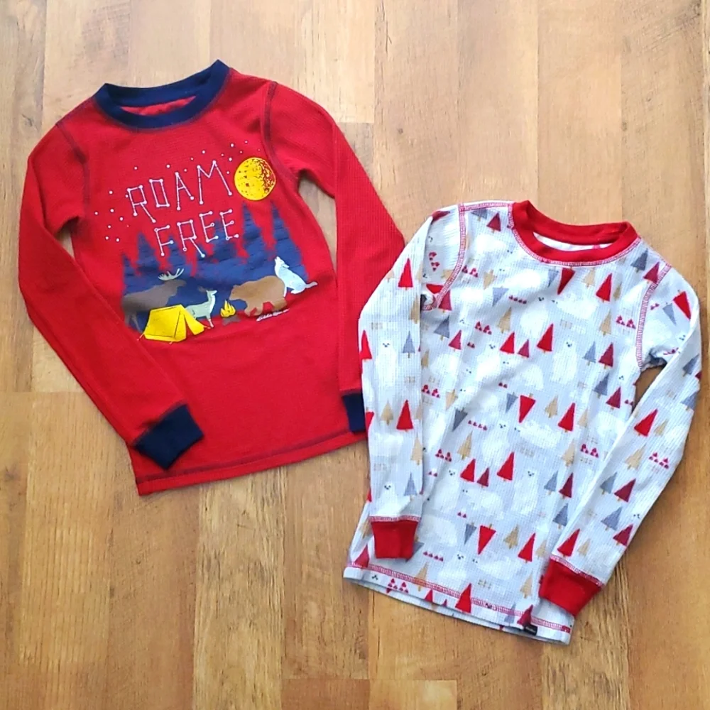 2 Eddie Bauer‎ Kids Size 6 Waffle Weave Winter Tops