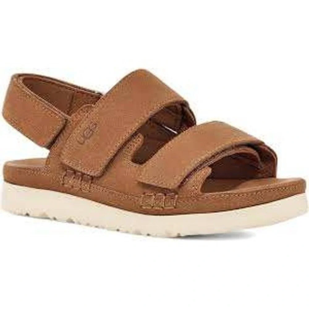 UGG‎ Goldenstar Heritage Sandal Kids Size 5 Brown Chestnut Suede Good 1136541K