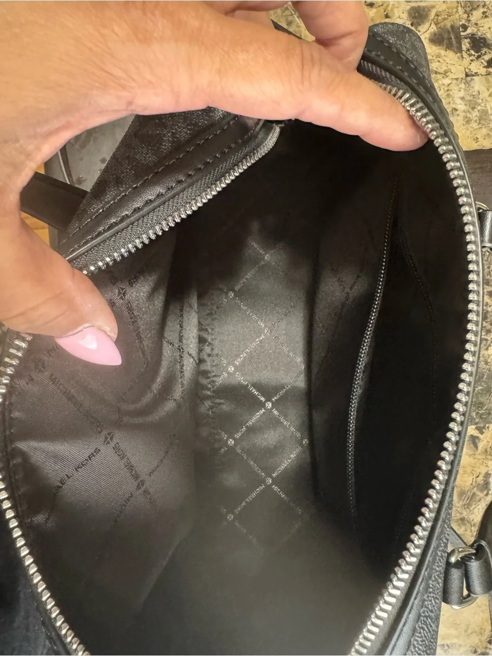 Michael Kors Black MK Logo Duffel Bag
