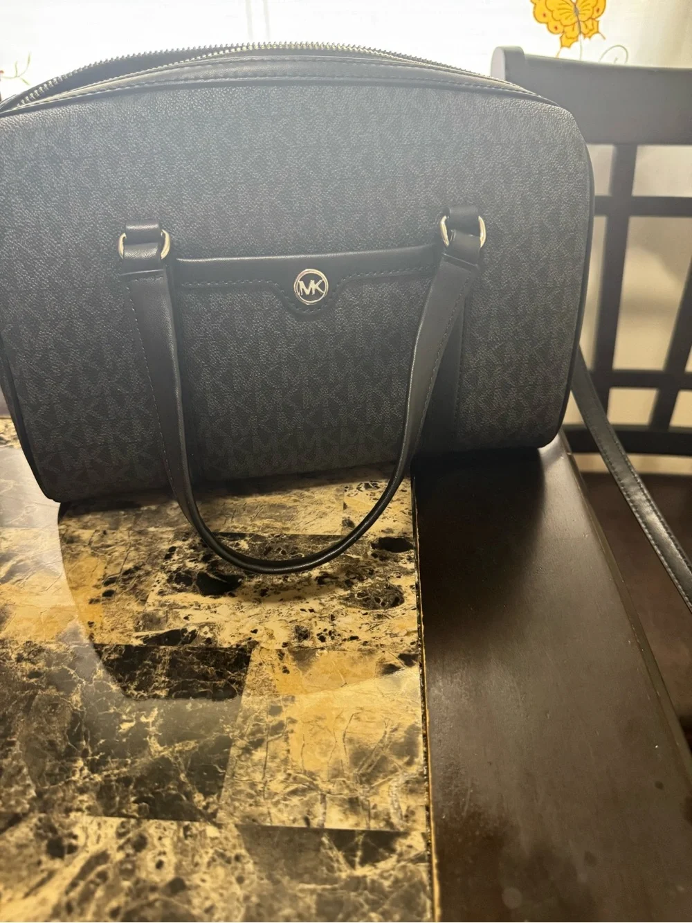 Michael Kors Black MK Logo Duffel Bag