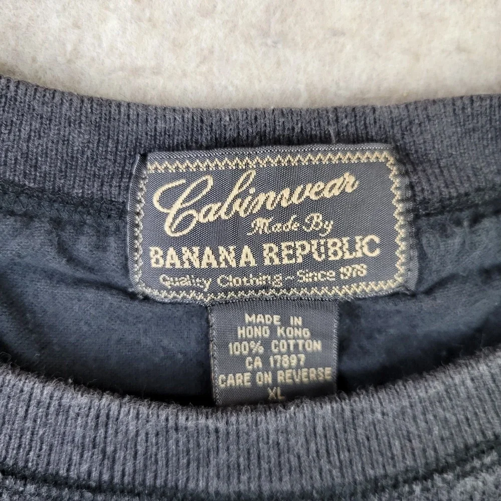 Banana Republic Cabin Wear Sweater Mens XL Gray Round Neck Pullover Fisherman