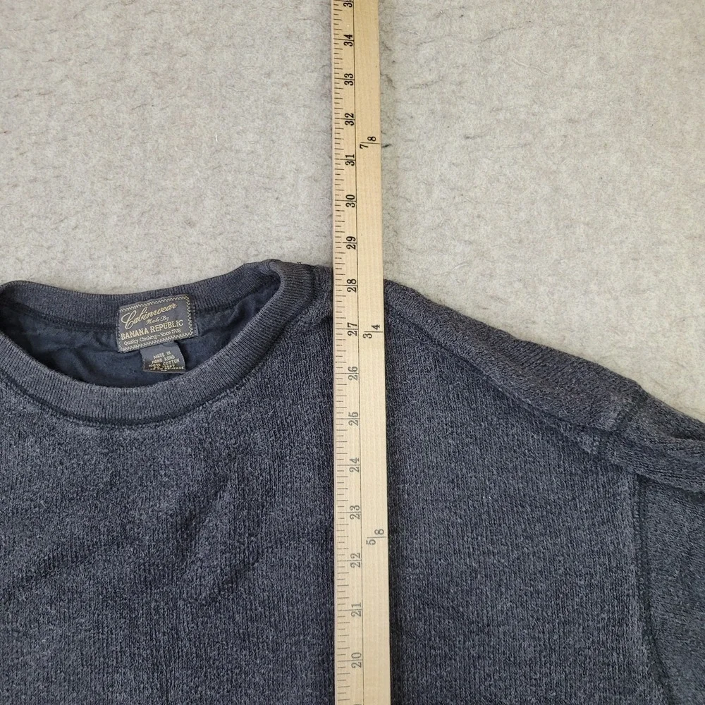 Banana Republic Cabin Wear Sweater Mens XL Gray Round Neck Pullover Fisherman