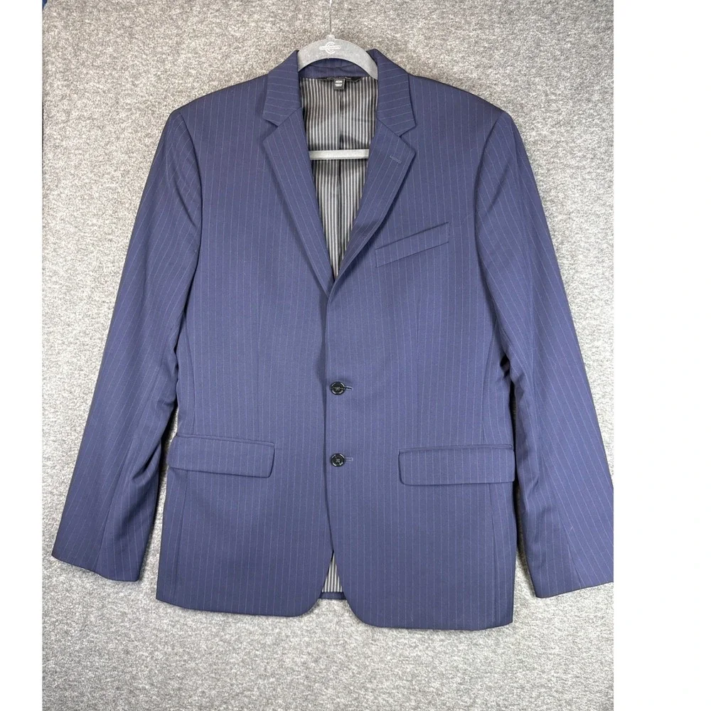 Banana Republic Navy Pinstripe Slim Fit 2 Button Notch Lapel‎ Blazer Jacket 40 R