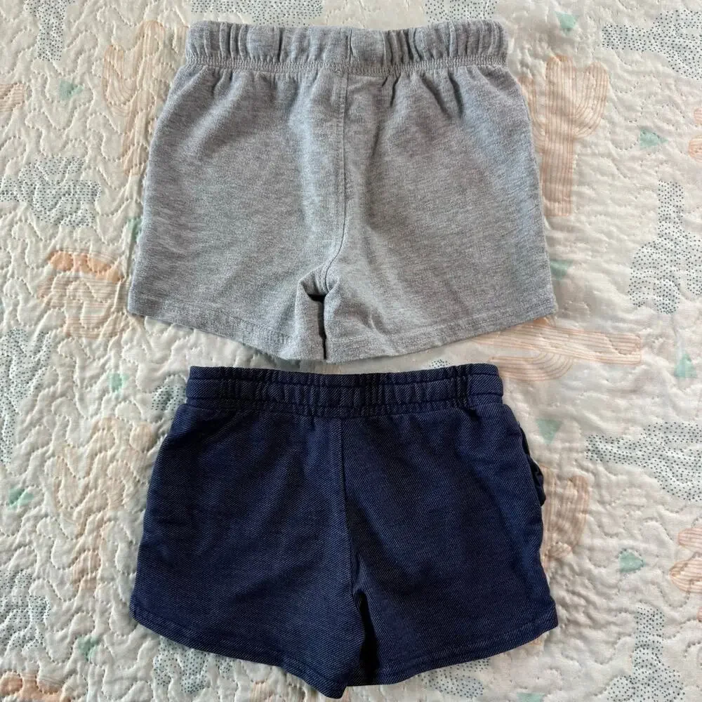 Carter’s French Terry Shorts Bundle 3T Gray Blue Pull On Unisex