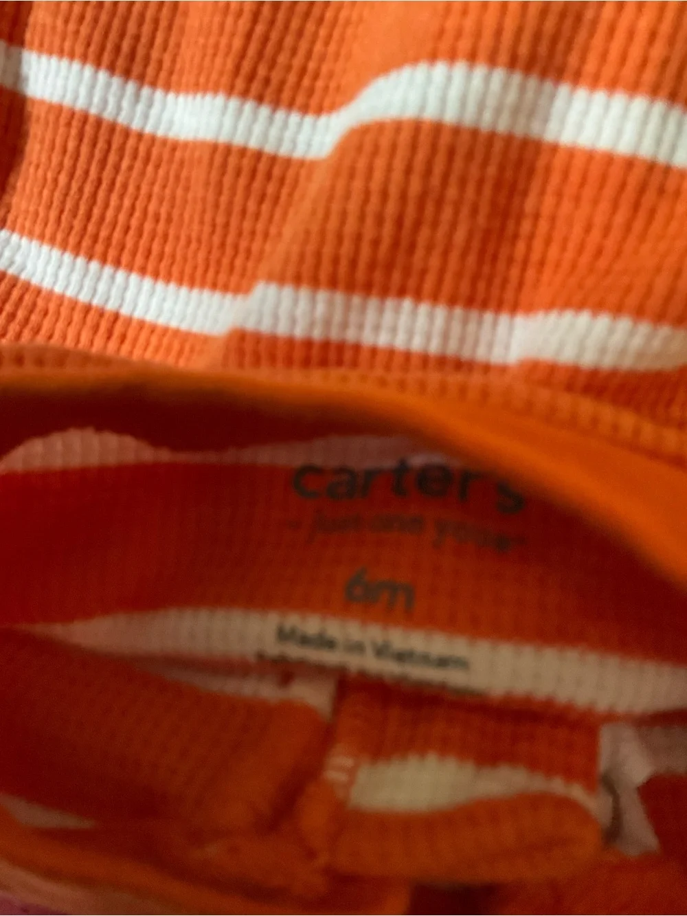 Carters size 6 month pumpkin onesie