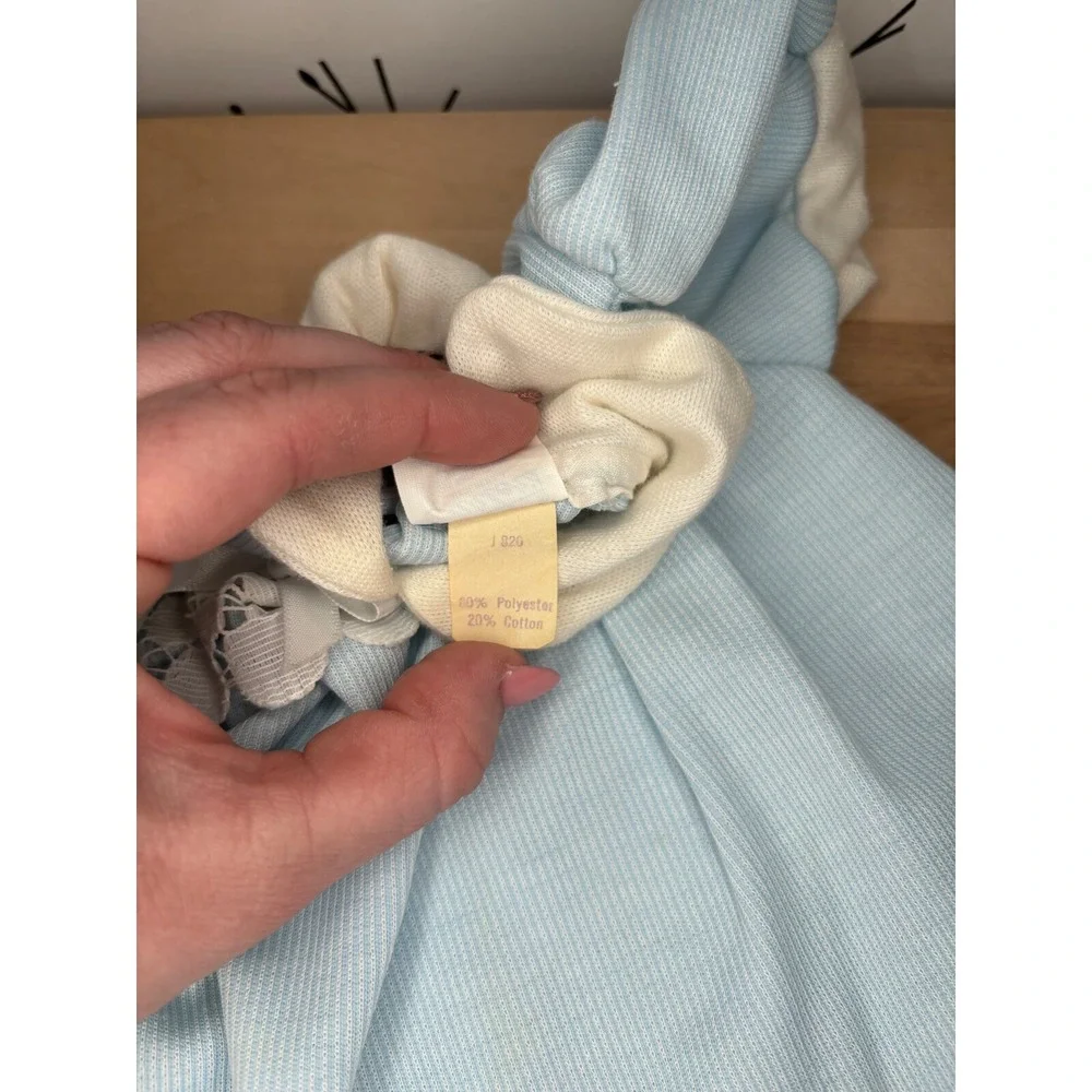 Vintage Carters Baby Girls‎ Blue Striped Lace Dress and Bloomers Set 24 Months