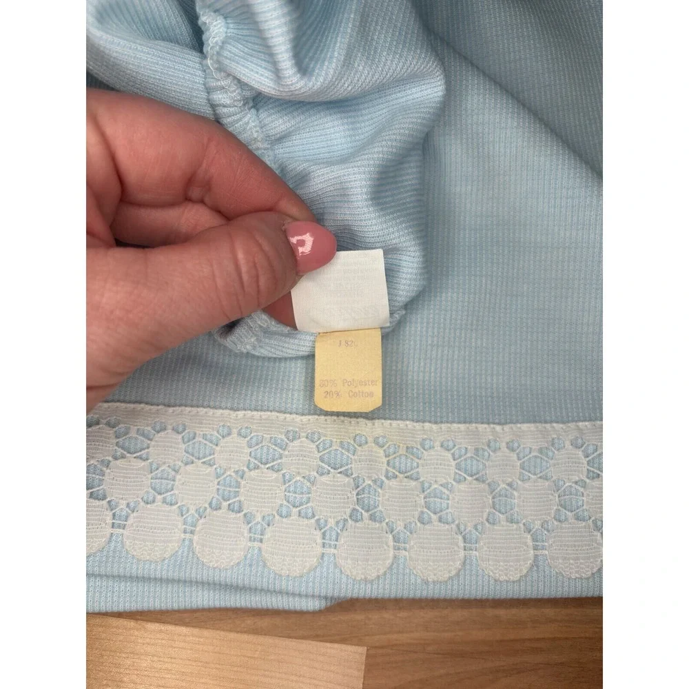 Vintage Carters Baby Girls‎ Blue Striped Lace Dress and Bloomers Set 24 Months
