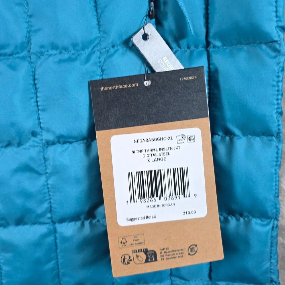 The North Face Thermal Insulation Jacket Men XL Digital Steel Blue NF0A8A50 $210