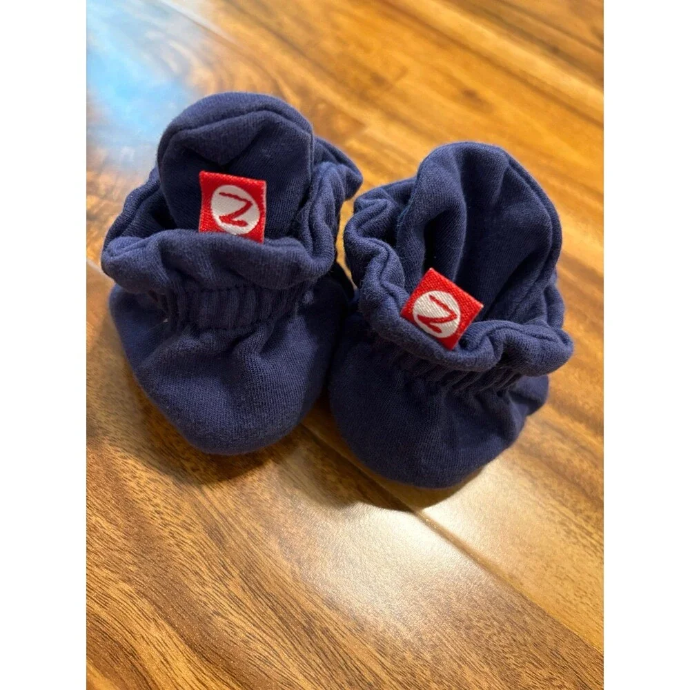 Zutano Cotton Gripper Booties, Navy, Size 12M