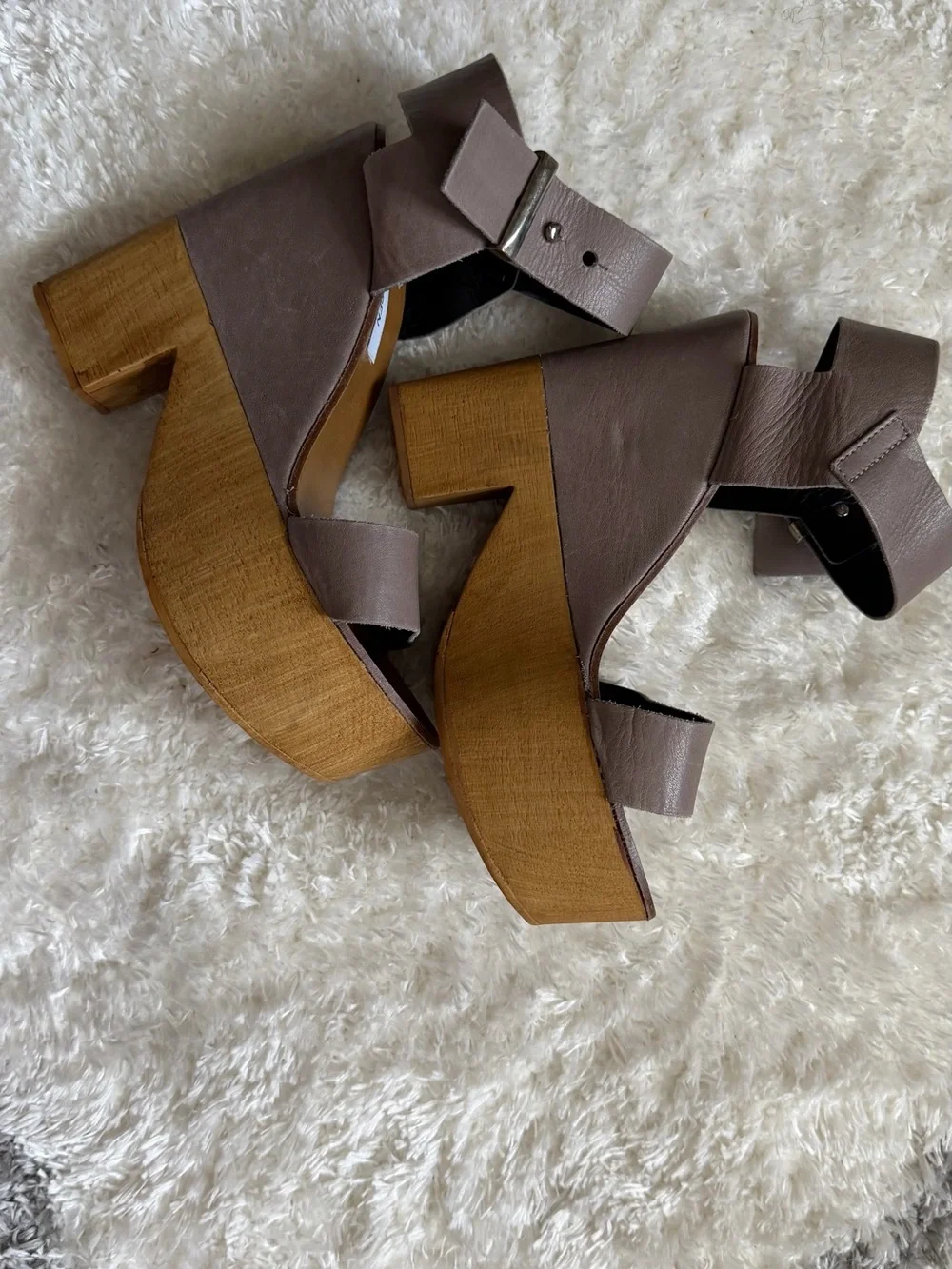 Steve Madden Taupe Platform Ankle-Strap Sandals