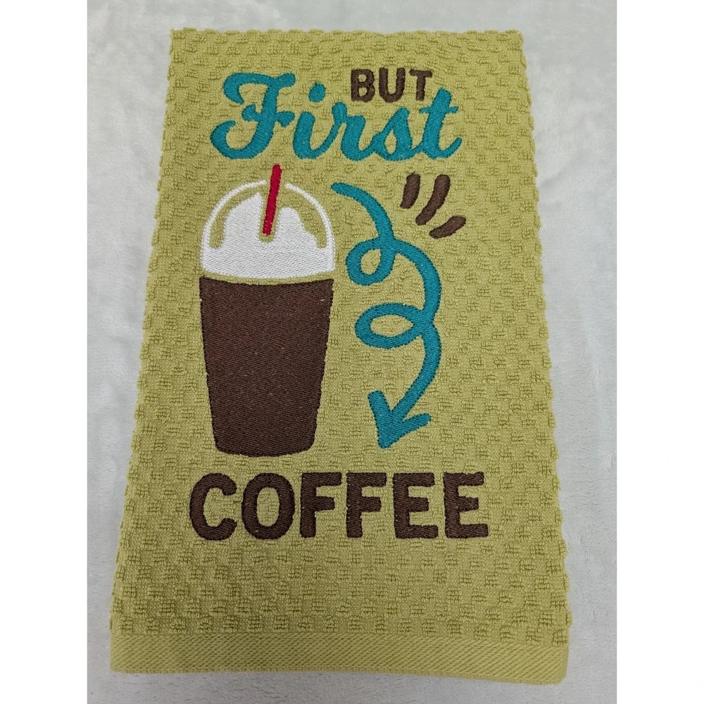 But First Coffee Kitchen Bath Bar Hand Towel Coffee Theme Kitchens