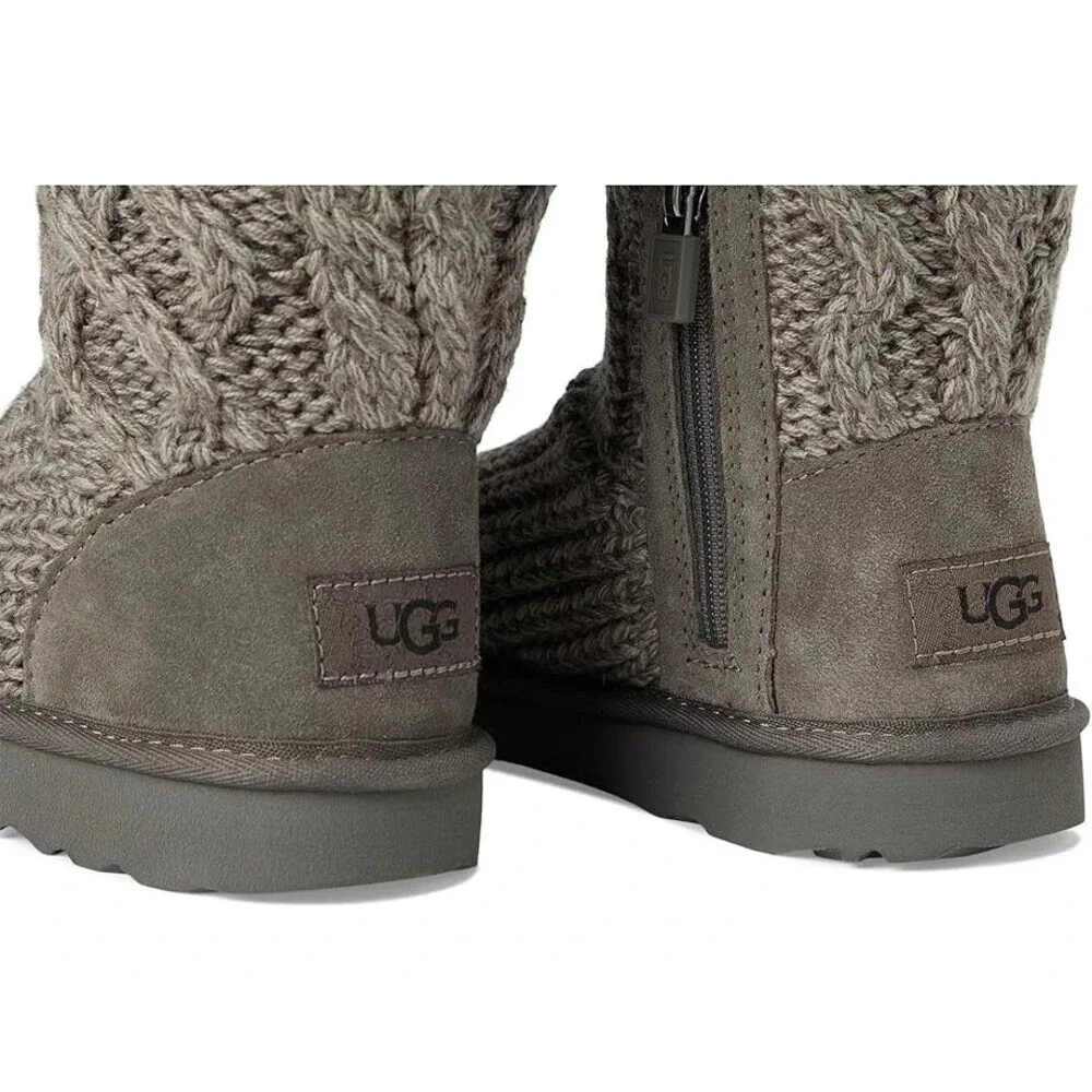 UGG Classic Cardi 1143702T Boots Toddler US 11 Gray Cable Knit Pull On JOBB1770