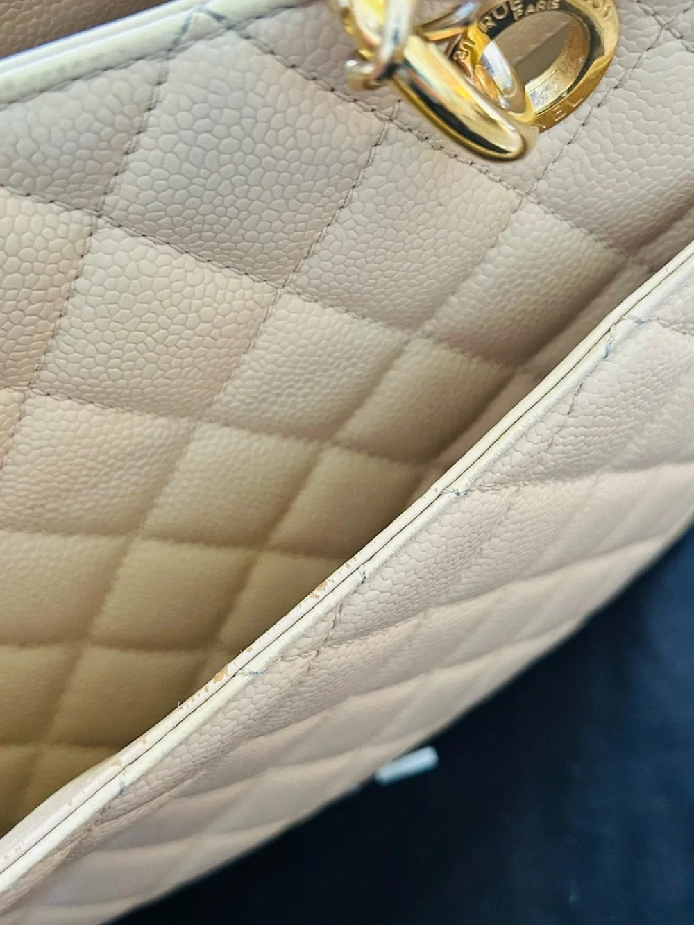 CHANEL quilted caviar