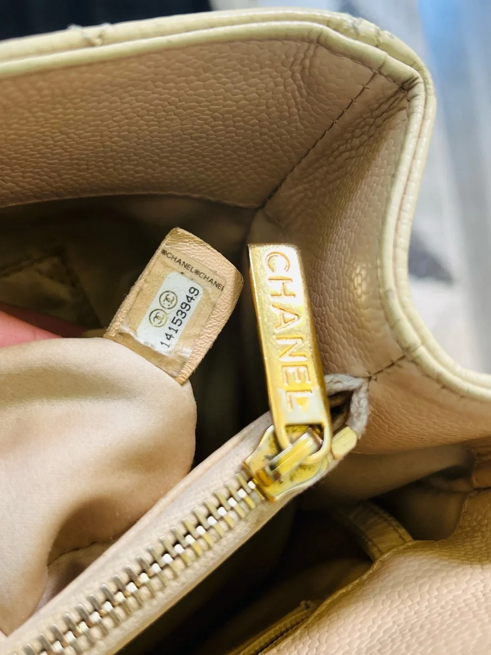 CHANEL quilted caviar