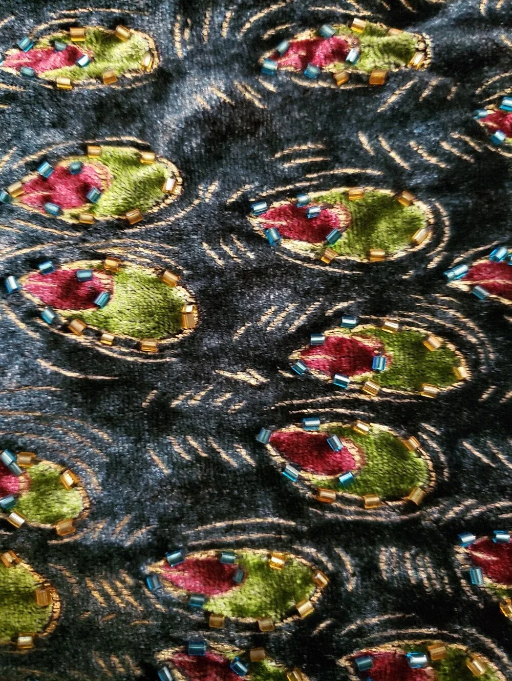 Embroidered Peacock Scarf/Shawl