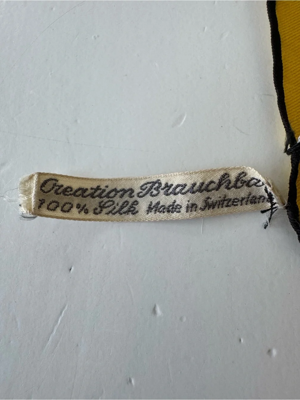 Vintage Lord & Taylor Yellow Black Brushstroke Large Square Silk Scarf