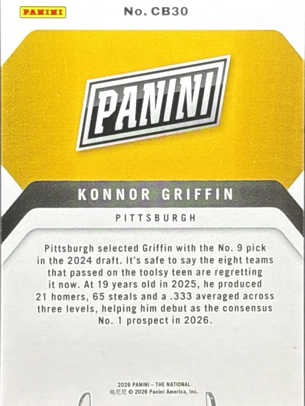 Panini clear featuring collectible