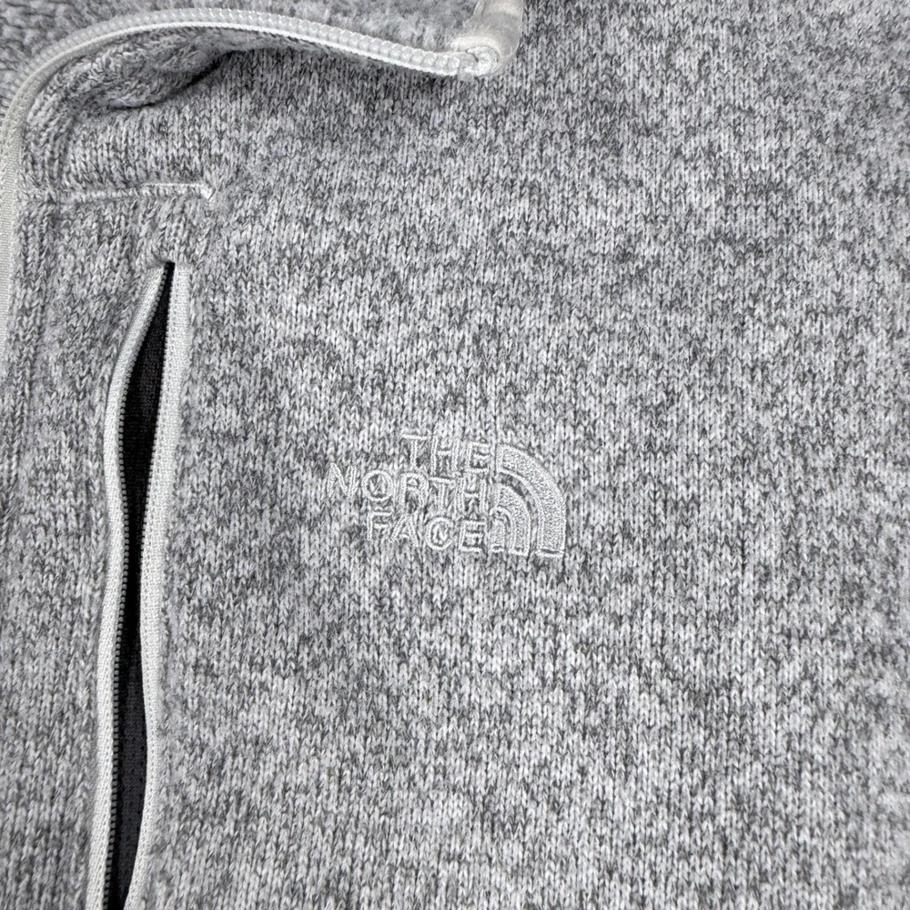 The North Face Gordon Lyons Quarter Zip Fleece Pullover Grey Heather Mens XL