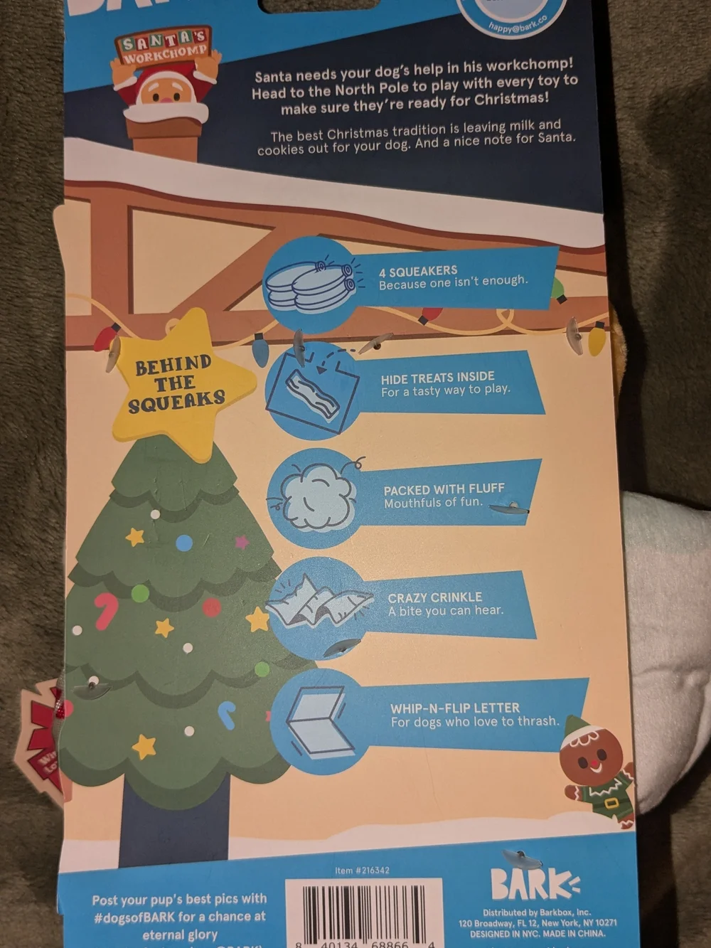 Bark festive plush