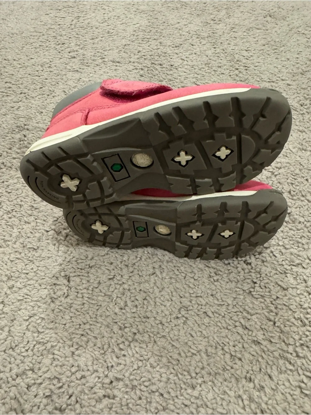Timberland Kids Pink and Gray Hook-and-Loop High-Top Boots