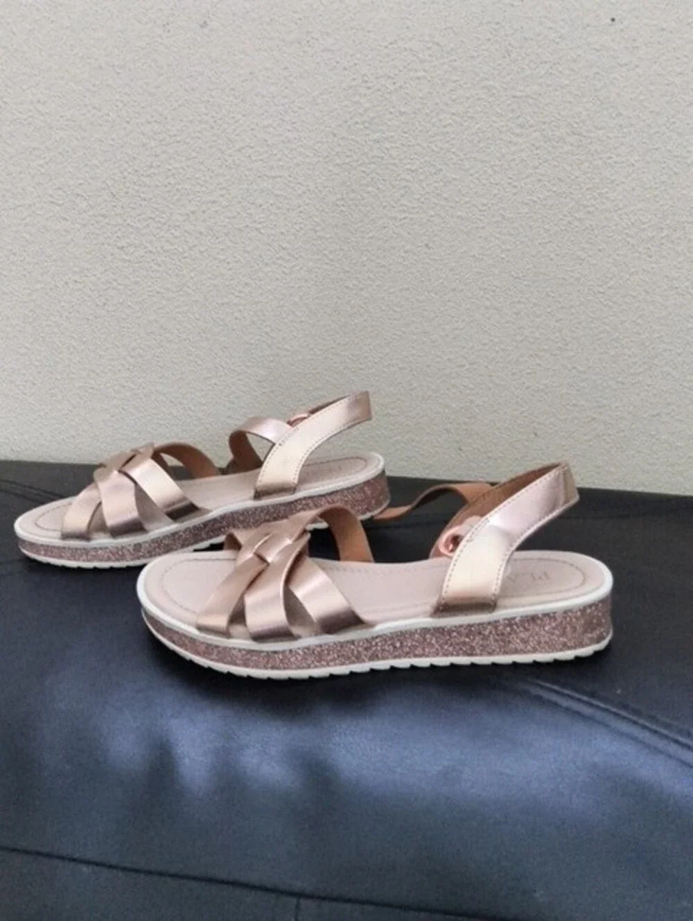 Girl's Metallic Rose Gold Strappy Sandal