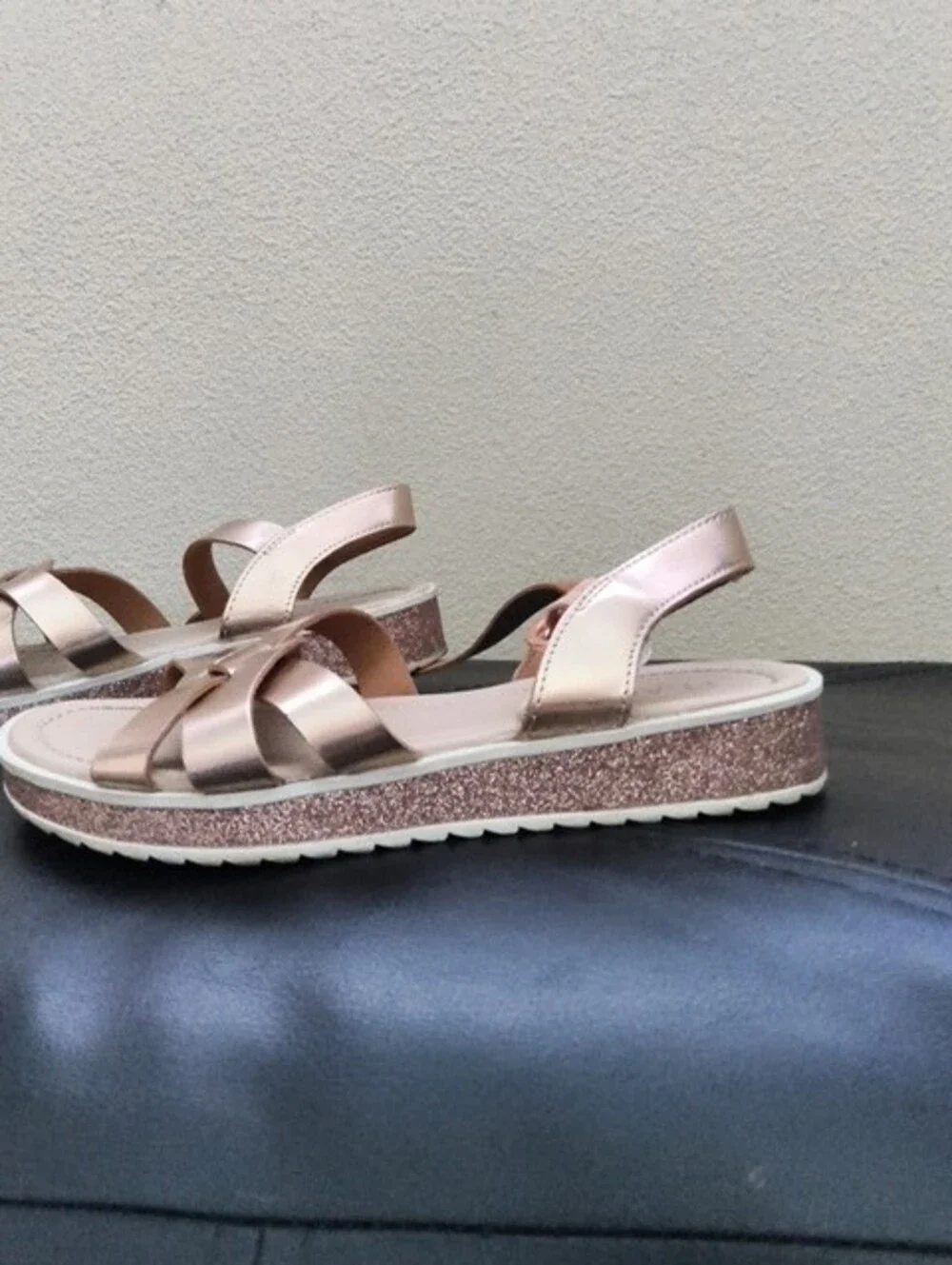 Girl's Metallic Rose Gold Strappy Sandal
