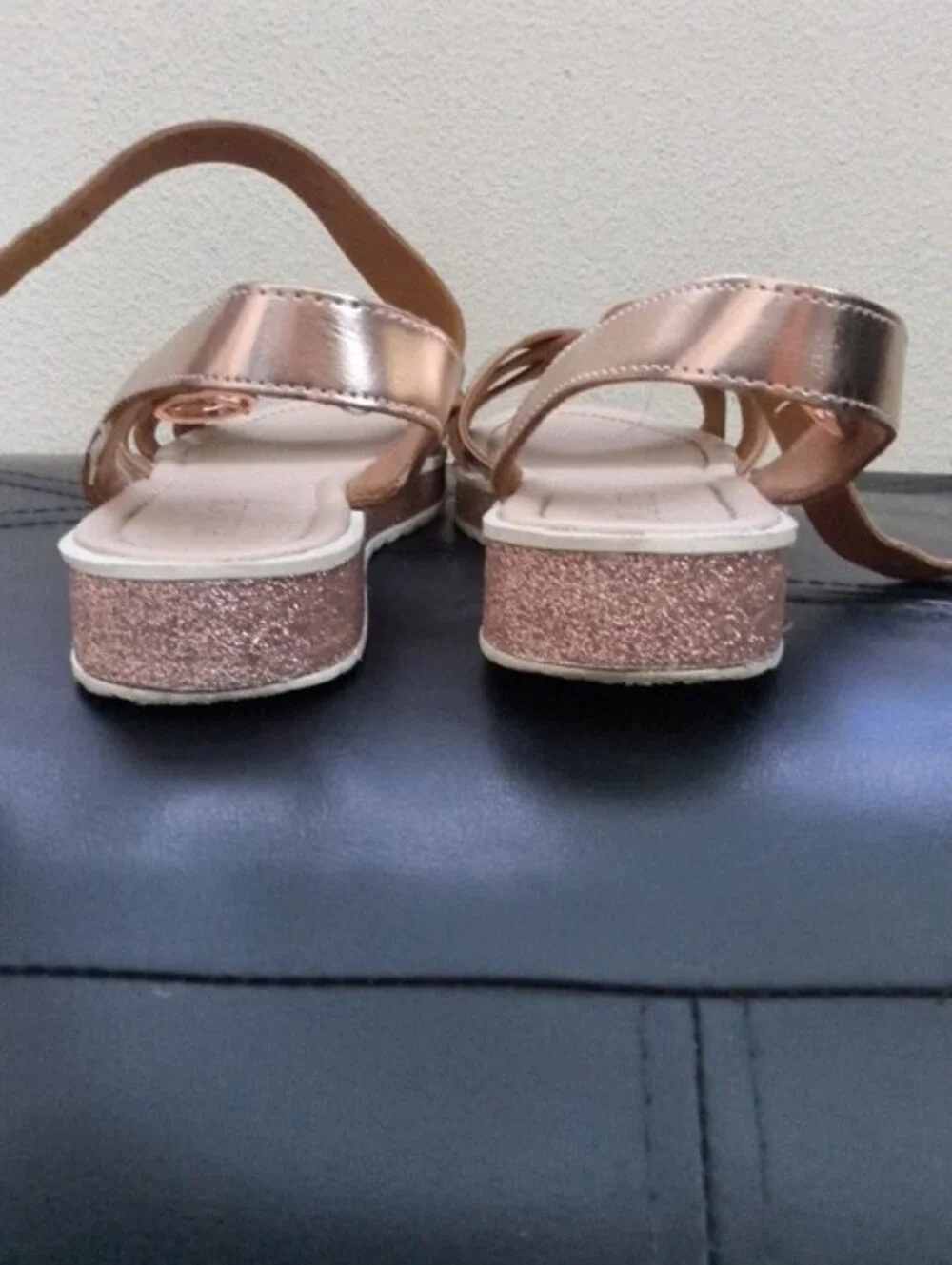 Girl's Metallic Rose Gold Strappy Sandal