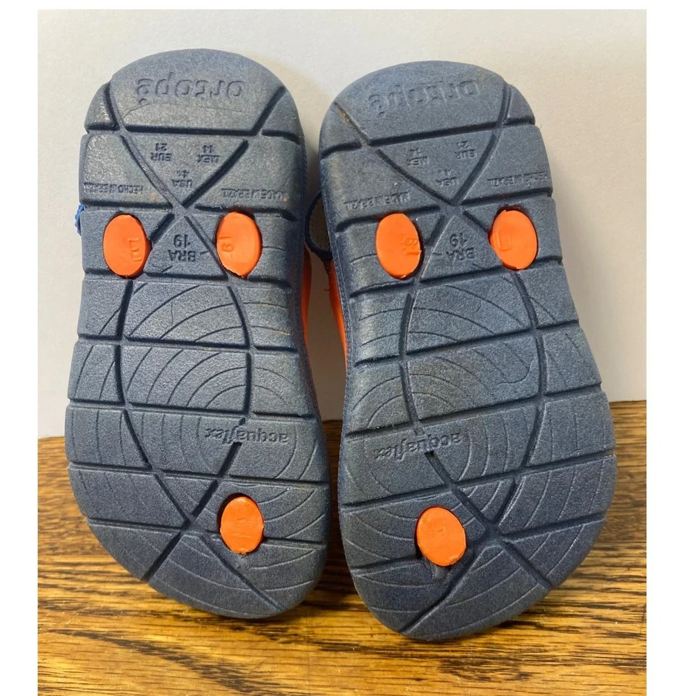 Ortope Acquaflex Toddler Boys Blue Orange Surfboard Sandals US 4 EUR 21 Brazil