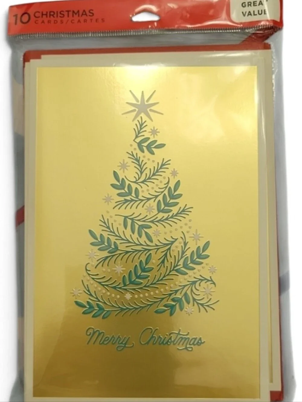 Hallmark Holiday Greeting Card Pack – Gold Christmas Cards 3 Pk Set