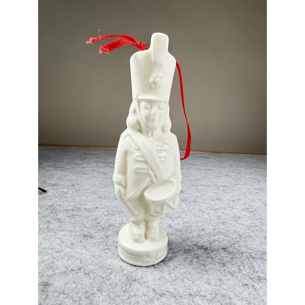 Vintage Pfaltzgraff Drummer Boy Toy Soldier Bone China Christmas Ornament 4.25”