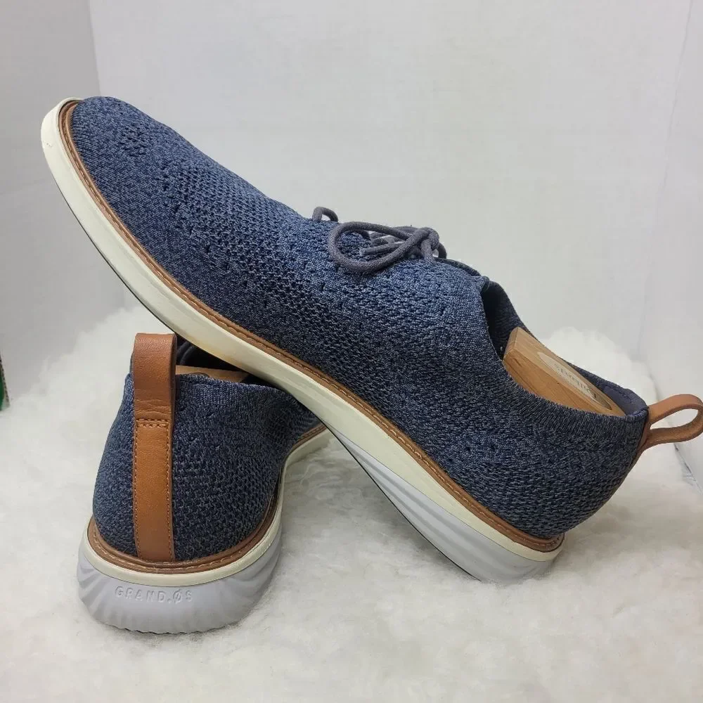 Cole Haan GrandEvolution Stitchlite Oxford Blue Knit Grand OS Mens Shoes Size 13