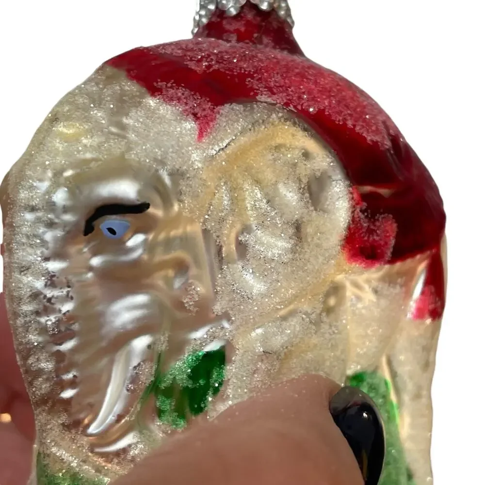 Mercury Glass Circus Elephant Ornament Kreg Germany Sugared Blown Christmas