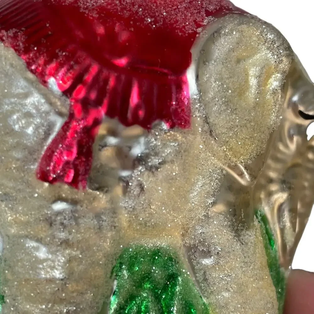 Mercury Glass Circus Elephant Ornament Kreg Germany Sugared Blown Christmas