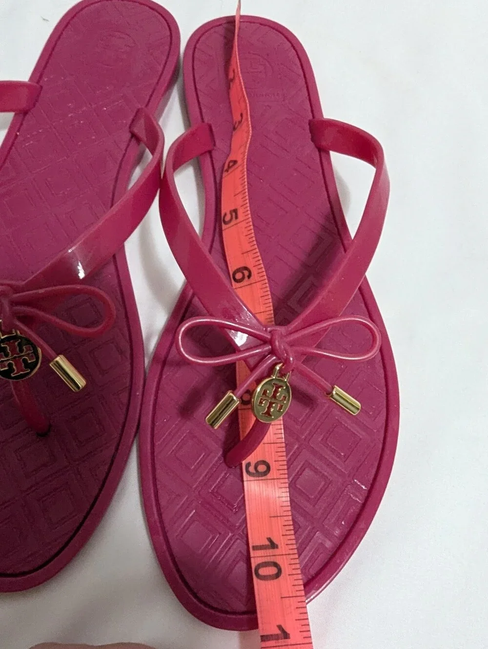Tory Burch Pink Michaela Jelly Flip Flops Size 10