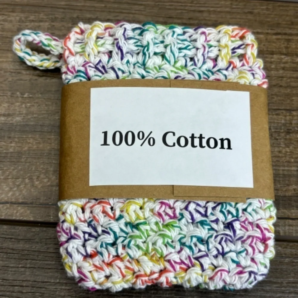 Crochet Bar Soap Saver Cotton Handcrafted Exfoliating‎ Drawstring Pouch Bag
