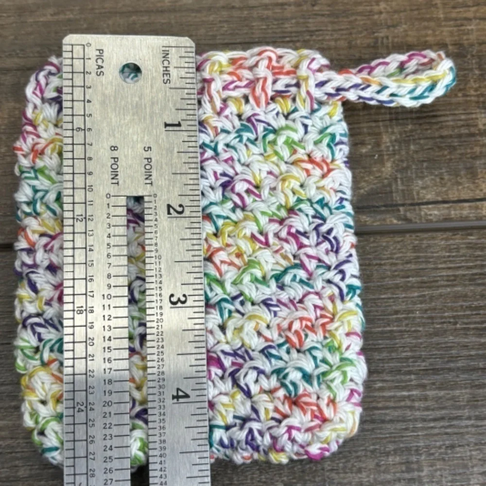 Crochet Bar Soap Saver Cotton Handcrafted Exfoliating‎ Drawstring Pouch Bag
