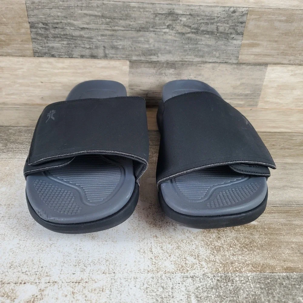 Kuru Moment Mens Slide Sandals Sz‎ 13 M Jet Black Storm Gray Platform Slip On