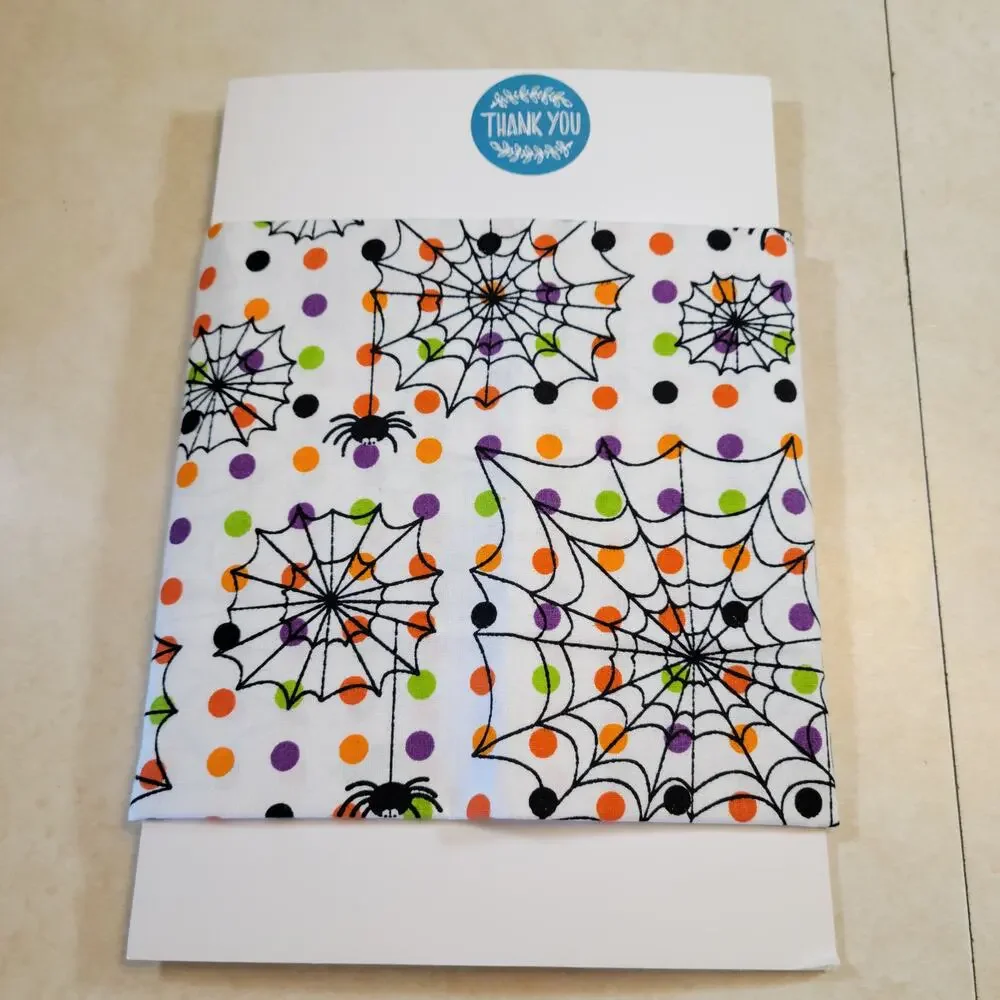 Cotton Fabric Spider Webs Dots Halloween 17x 43